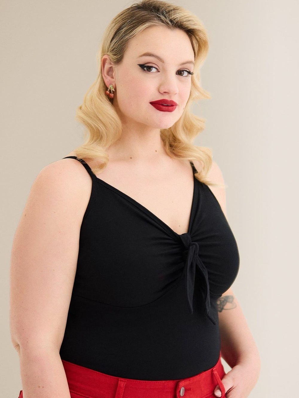 Torrid Retro Chic Foxy Tie-Front Cami Top 00